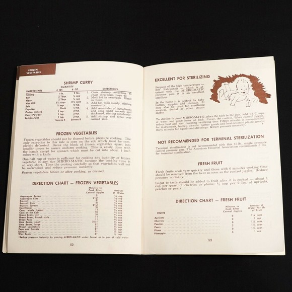 Mirro Matic Vintage 1961 Speed Pressure Cooker Instruction Recipe Manual Booklet - Picture 6 of 7